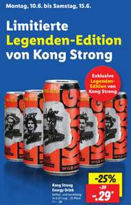 [Lidl ab 10.06.] Kong Strong Energy Drink 0,33L für 29 Cent
