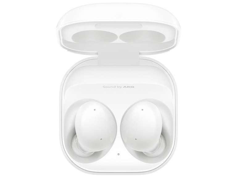Samsung Galaxy Buds 2 SM-R177 | In-Ear Bluetooth Kopfhörer in Weiß (Geräuschunterdrückung ANC, inkl. Araree Nukin Clear Cover)