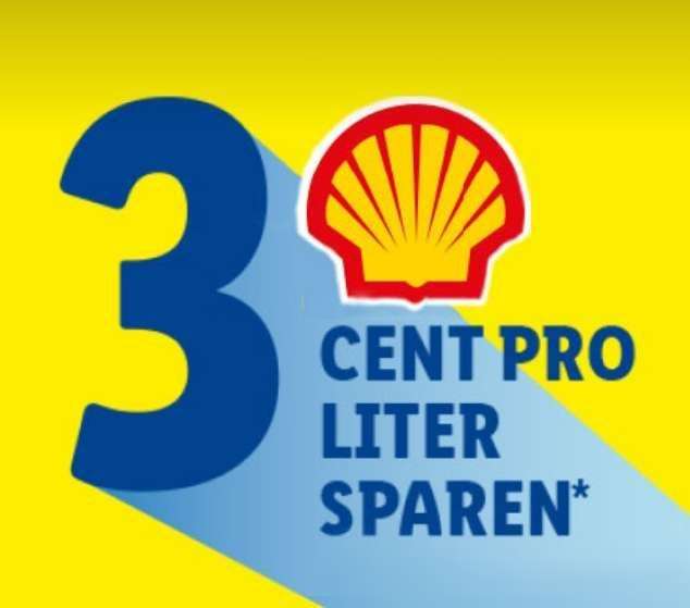 [Lidl Plus] 3 Cent pro Liter bei Shell-Tankstellen sparen (bis max. 70l, nur bei teilnehmenden Tankstellen, nur Benzin-/Dieselkraftstoffe)