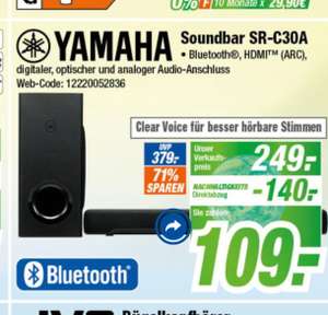 Expert klein Yamaha SR-C30A schwarz Soundbar und kabelloser Subwoofer (Bluetooth, HDMI) Lokal