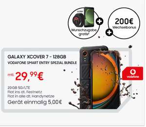 Vodafone Netz, GigaKombi: Samsung Galaxy Xcover7 & Galaxy Tab S9 FE im Allnet/SMS Flat 25GB 5G 445€ (Idealo 630€), 200€ Wechselbonus