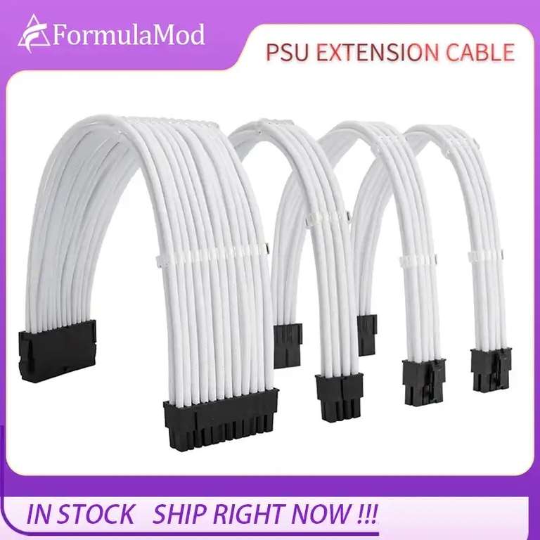 FormulaMod PCI Express ATX Sleeved Power Extension Cable Kit in verschiedenen Farben