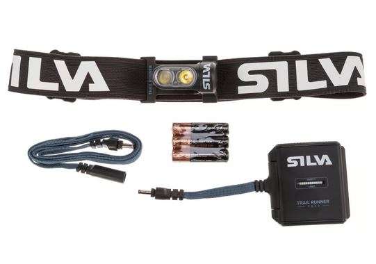SILVA Trail Runner Free Stirnlampe | 1,15 Ah Akku oder batteriebetrieben nutzbar, 400 Lumen, rutschfestes Stirnband, wasserfest