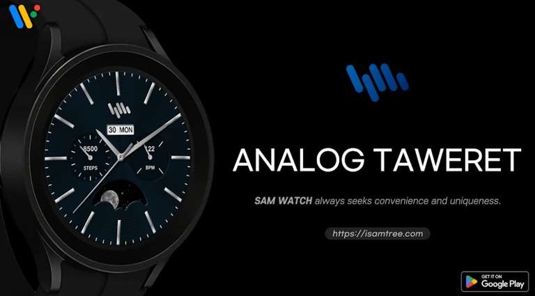 (Google Play Store) SamWatch Analog Taweret (WearOS Watchface, analog)