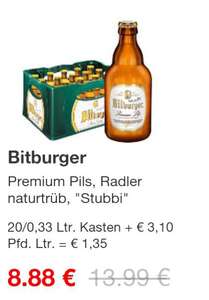 Logo Getränkemarkt: Bitburger Stubbi 20x 0,33l Flaschen , nur noch heute , inkl. Magnetspiel