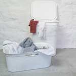 Prime: Rotho Wäschesammler 50l mit Deckel und 2 Griffen Modell: Brisen Farbe: Weiß