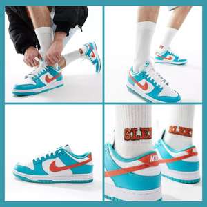 Nike – Dunk Low Retro – Sneaker "Miami Dolphins" in Weiß und Blau (Gr. 35,5 - 48,5 // keine 40 und 43)