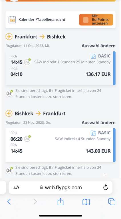 Flug nach Bischkek Hin- und Rückflug von Frankfurt am Main für 280€ (11.10 - 23.11)