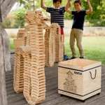 KAPLA Kindergartenbox, Holzkiste 1000-teilig Original Holz Bausteine Plättchen Klötze [Neukunde]