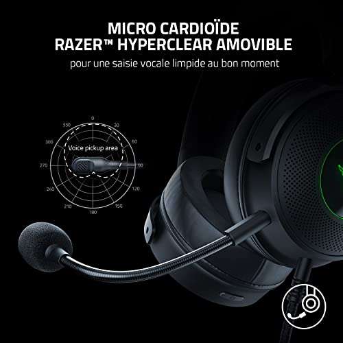 Razer Kraken V3 HyperSense Wired USB Gaming Headset with Haptic Technology, Standard, Schwarz