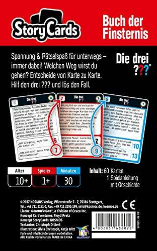 Die drei ??? : Buch der Finsternis - Story Cards, Story-Spiel in attraktiver Metalldose, ab 10 Jahre für 4€ (Prime)