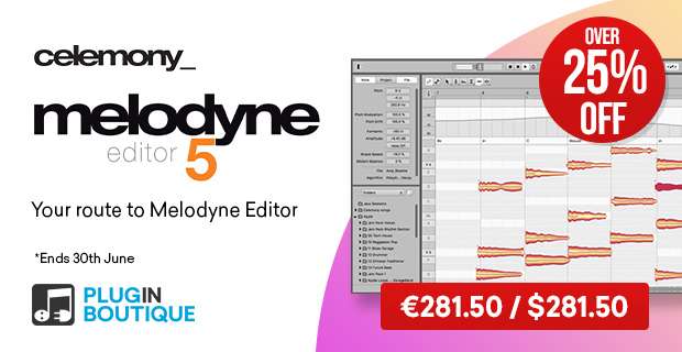 [AU / AAX / VST] PluginBoutique: Celemony Melodyne 5 'Editor' (SummerSale, reduziert bis 30.06) + 'Freebie' des Monats "PlayBeat Lite"