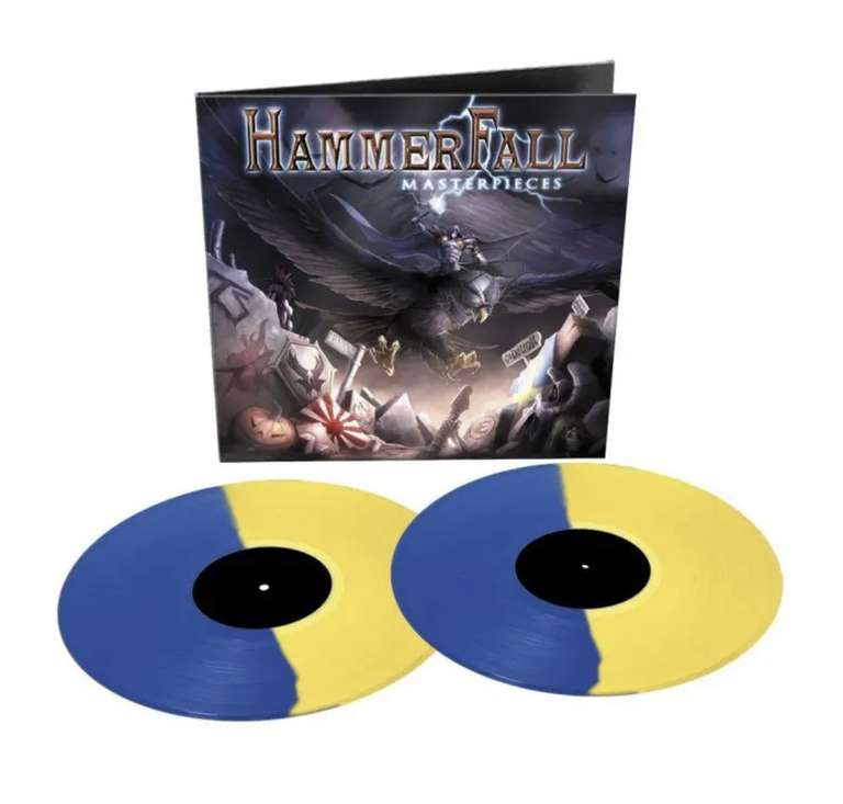 HAMMERFALL - Masterpieces YELLOW/BLUE BI-COLOURED VINYL - 2LP gelb/blau Doppel Vinyl Gatefold