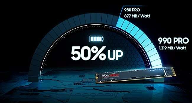 [Amazon Prime Day] Samsung 990 PRO M.2 NVMe SSD (MZ-V9P2T0BW), 2 TB, PCIe 4.0, 7.450 MB/s Lesen, 6.900 MB/s Schreiben