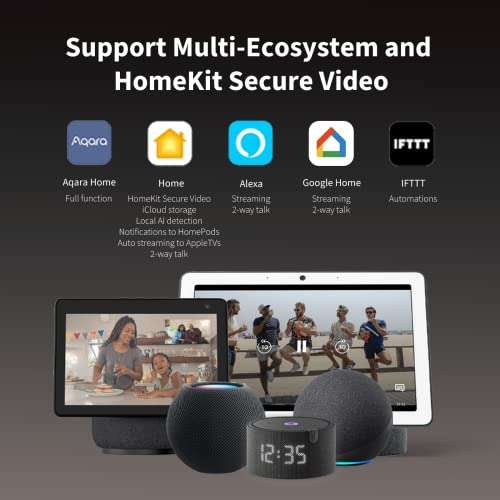 Aqara Smarte Video-Türklingel G4 (inkl. Klingel), 1080p FHD HomeKit Secure Video-Türklingel-Kamera, Apple Home, Alexa, Google