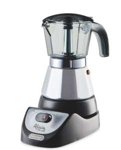 De'Longhi EMKP42.B Alicia PLUS - Elektrische Moka-Kaffeemaschine, 450 W, 2-4 Tassen, Kunststoff, Schwarz / Silber Black