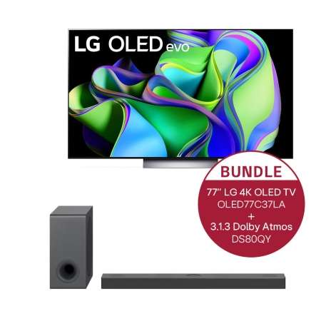 LG OLED evo TV OLED77C37LA 77" + 3.1.3 Soundbar DS80QY für eff. 1.979,-€ möglich [65" + DS80QY eff. 1449,-]