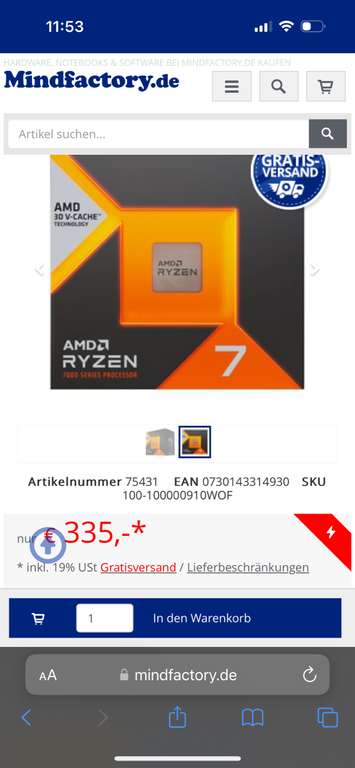 AMD Ryzen 7800x3D AM5