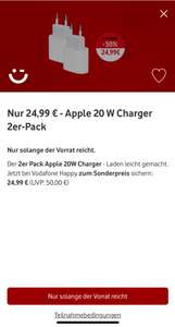 2er Pack Original Apple 20W USB-C Charger