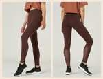 [Decathlon] NYAMBA Leggings Fitness Baumwolle dehnbar hohe Taille Mesh Damen braun (Gr. XS - 3XL)