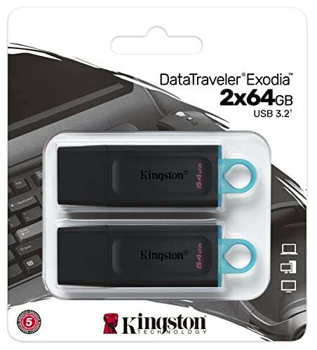2x USB-Stick 3.2 Gen.1 - 64GB - Kingston DataTraveler Exodia DTX (Prime) - 30 MB/s