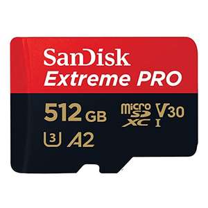 (Prime) SanDisk, Extreme PRO, microSDXC UHS-I Speicherkarte, 512 GB + Adapter & RescuePRO Deluxe