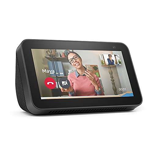 Echo Show 5 (2. Generation, 2021) | Smart Display mit Alexa und 2-MP-Kamera | Anthrazit| Zertifiziert und generalüberholt