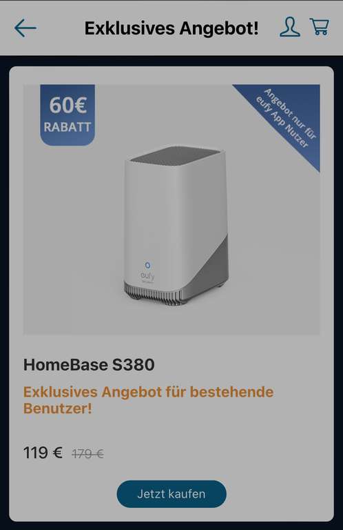 Eufy Homebase 3 S380 für App-Nutzer 60€ Rabatt