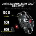 Corsair M65 RGB Ultra Wireless anpassbare kabellose FPS Gaming-Maus in Schwarz oder Weiß (2.000 Hz-Hyper-Polling-Technologie, 26.000 dpi)
