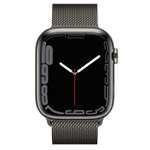 Apple Watch Series 7 (GPS + Cellular, 45mm) - Edelstahlgehäuse Graphit, Milanaise Armband Graphit