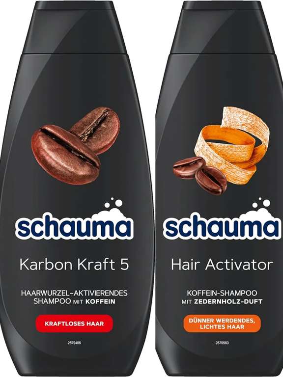 Schauma Koffein-Shampoo Hair Activator (400 ml) 1,11€ oder Schauma Koffein-Shampoo Karbon Kraft 5 (400 ml) 1,19€ (Spar-Abo Prime)