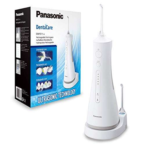 Panasonic Ultra Sonic EW1511 Munddusche (elektrisch, Zahnzwischenraumreinigung, integrierte Ladestation) weiß