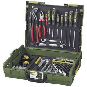 PROXXON Handwerker Werkzeugkoffer, L-BOXX-System L 102, 69-teilig, mit Hammer, Knipex-Zangen, Ratsche und Steckschlüsseleinsätze, 23660