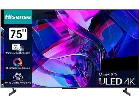 Hisense 75U7KQ 189 cm (75") Mini LED-TV / F4K Mini LED ULED HDR Smart TV, Quantum Dot, 120Hz, HDMI 2.1, Game Mode Pro