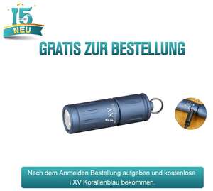 Olight Jubiläum: z.B. iXV Schlüsselbund-Taschenlampe gratis zu jeder Bestellung (3,36€ + 5,95€ Versand möglich)