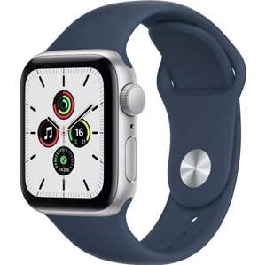 Apple Watch SE Sportarmband 40mm Aluminium GPS Smartwatch silber/abyssblau