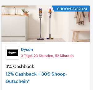 [Dyson + Shoop] 12% Cashback + 30€ Shoop-Gutschein