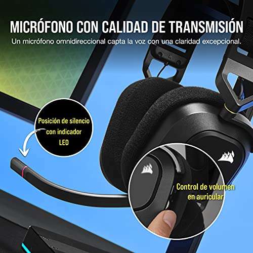 Corsair HS80 Wireless Multiplattform Gaming Headset Bluetooth - Dolby Atmos - Mikrofon - iCUE - PC, Mac, PS5, PS4, Mobile