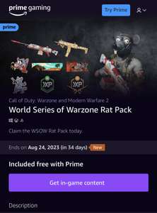 Call of Duty Warzone / PC / PS / Xbox / Modern Warfare 2 - World Series of Warzone Rat Pack