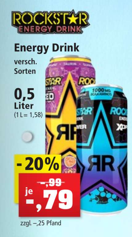[Thomas Philipps] Rockstar Energy 0,5 Liter, verschiedene Sorten für 0,79€ ab 03.07.2023