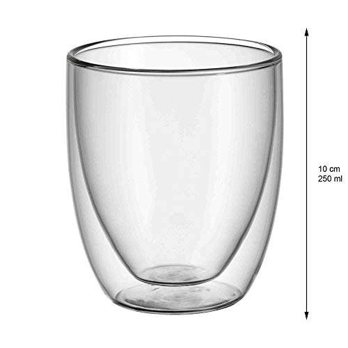 WMF Kult Cappuccino Gläser Set 6-teilig, doppelwandige Gläser 250ml, Thermogläser, hitzebeständiges Teeglas, Kaffeeglas, 6 Stück