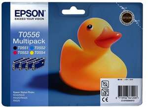 EPSON Druckerpatrone T0556 (C13T05564010), Multipack, schwarz, cyan, magenta, gelb