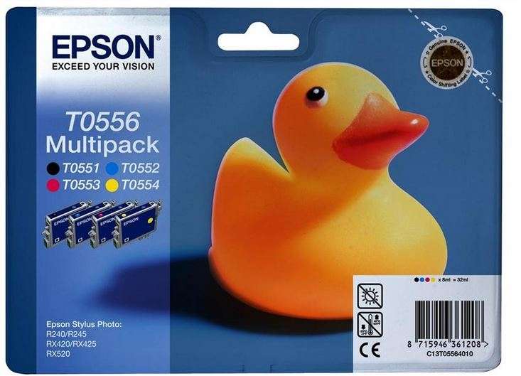 EPSON Druckerpatrone T0556 (C13T05564010), Multipack, gelb magenta, cyan, schwarz, mydealz 
