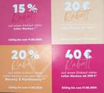 40€ Rabatt ab 200€ | 20€ Rabatt ab 100€ | 20% auf Parfüm | 15% | bis 11.5.2024 | Beauty Days bis 5.5.2024