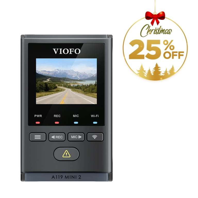 Dashcam VIOFO A119 MINI 2 / GPS, Dual-Band WLAN, QHD Qualität mit 60 FPS, Sony Starvis 2