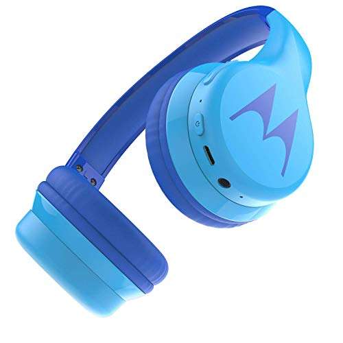 [Prime] Motorola Squads 300 - Bluetooth Kinderkopfhörer - 24Std. - Begrenzte Lautstärke mit 85 dB, Flexibel und langlebig, Blau oder Pink