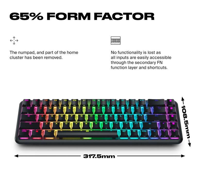 Fnatic Gear STREAK65 - 65% Gaming Tastatur low profile - speed switches