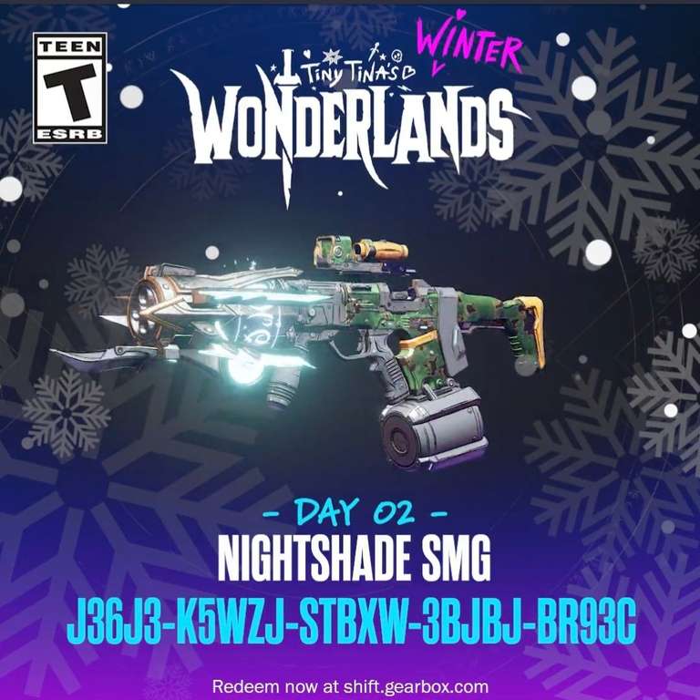 [PC, PlayStation, Xbox] Tiny Tina's Wonderlands - Nightshade SMG