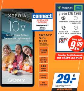 Lokal, O2 Netz: Sony Xperia 10 V im Allnet/SMS Flat 12GB LTE 9,99€/Monat, 29€ Zuzahlung (Idealo Preis: 348€)