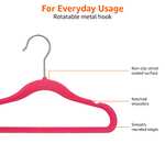 Amazon Basics Kinderkleiderbügel mit Samtbezug, 50er-Pack, Rosa